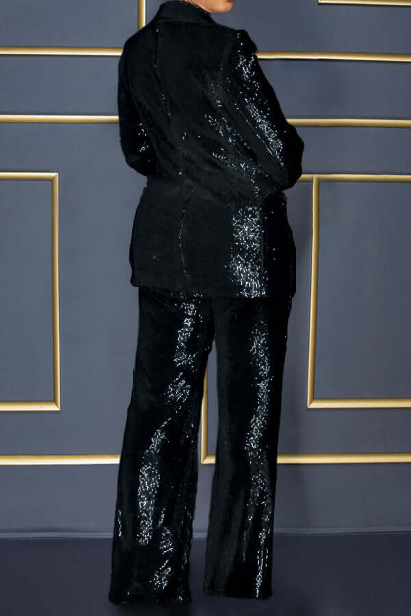 Gorgeous Sequin Blazer & Pants Set-DESTINY