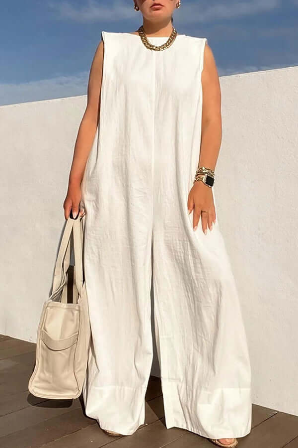 Cozy Sleeveless Wide Leg Jumpsuit-DESTINY