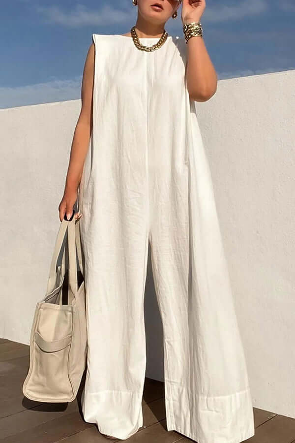 Cozy Sleeveless Wide Leg Jumpsuit-DESTINY