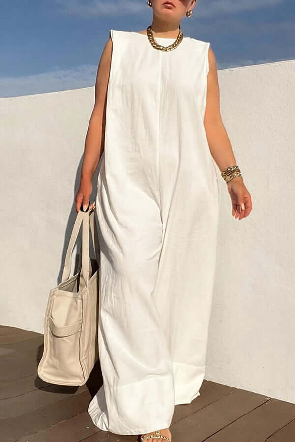 Cozy Sleeveless Wide Leg Jumpsuit-DESTINY
