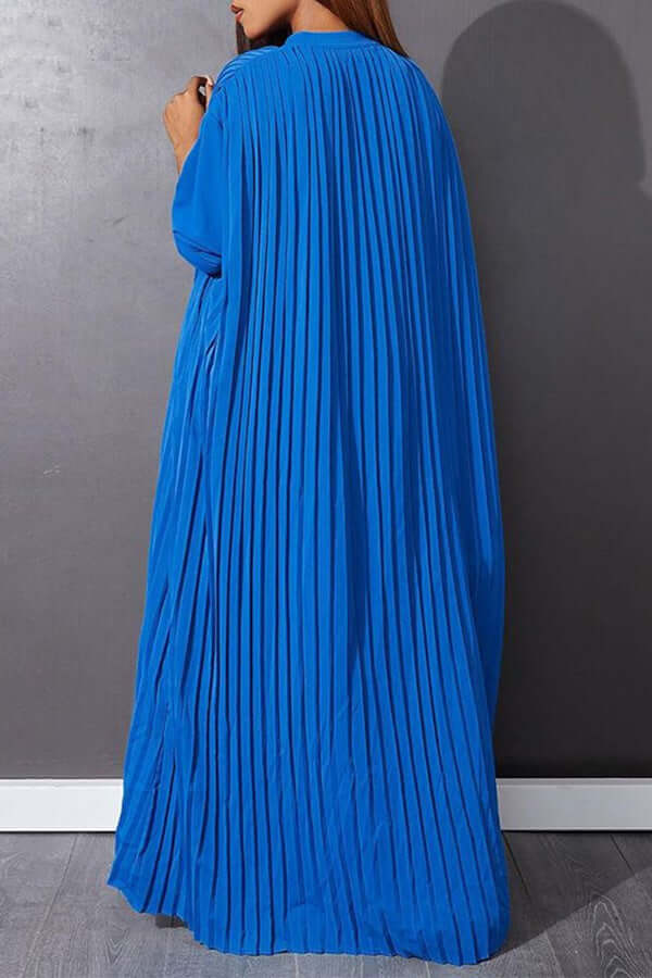 Trendy Pleated Smock Maxi Dress-DESTINY