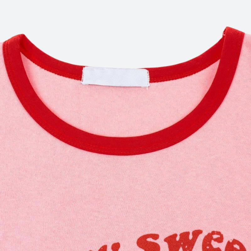 Rhea - Berry Sweet graphic crop top with contrast trim-DESTINY