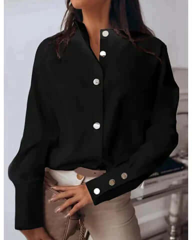 Daphne - Buttoned long sleeve blouse-DESTINY