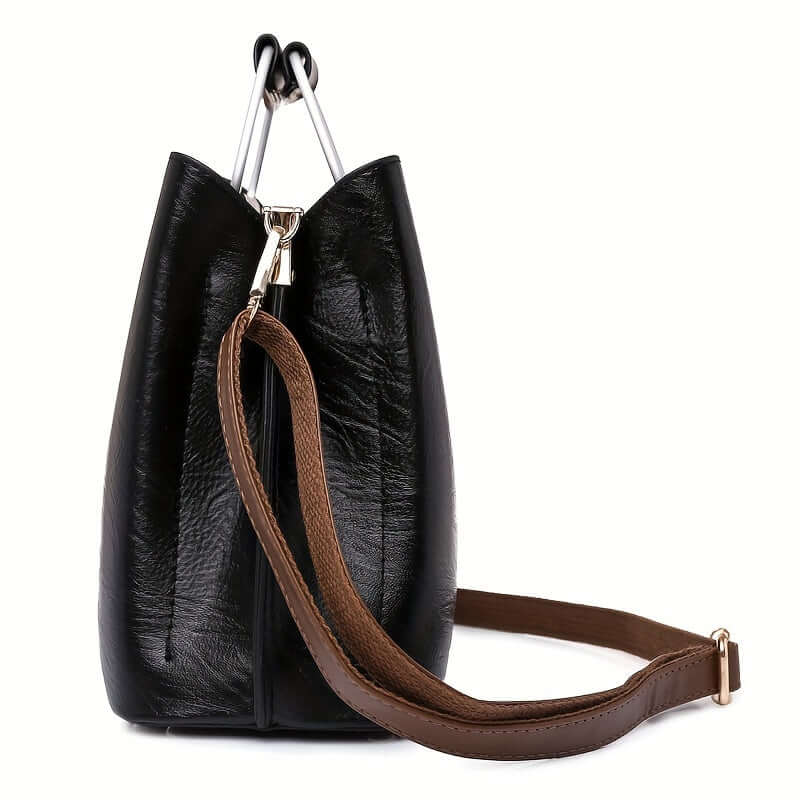 Ava - Elegant two-coloured leather bag-DESTINY
