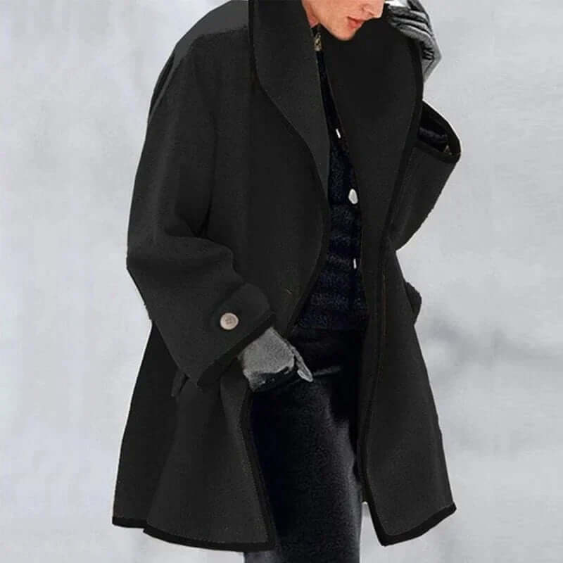 Colour block wool coat-DESTINY