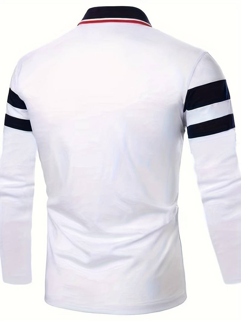 Christopher – casual color block long sleeve shirt-DESTINY