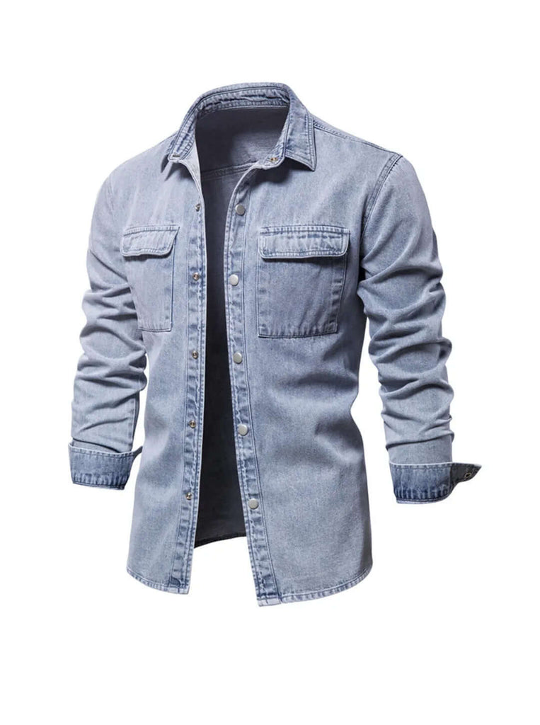 Rolf - Men's denim shirt-DESTINY