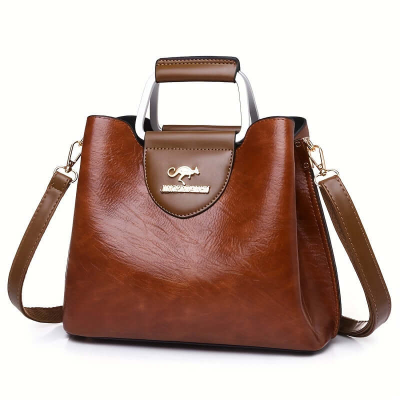 Ava - Elegant two-coloured leather bag-DESTINY