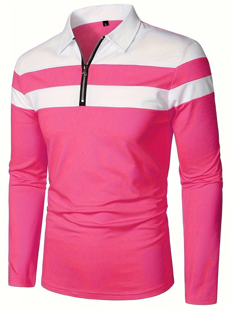 Ethan long sleeve zip polo shirt-DESTINY