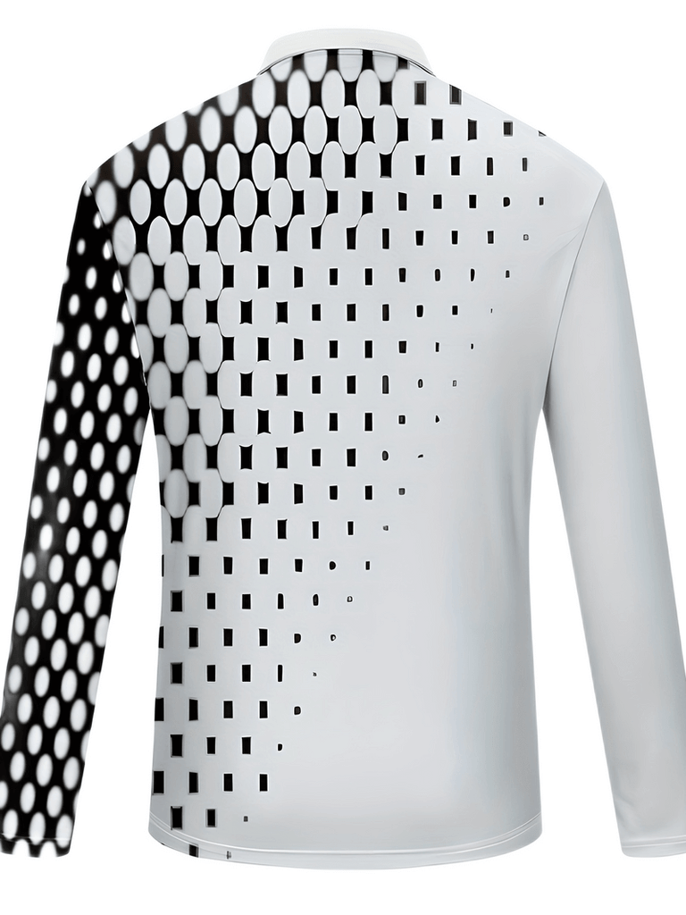 Lucas – trendy polo shirt with a geometric gradient pattern-DESTINY