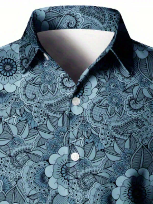 Blouse - in blue tones-DESTINY