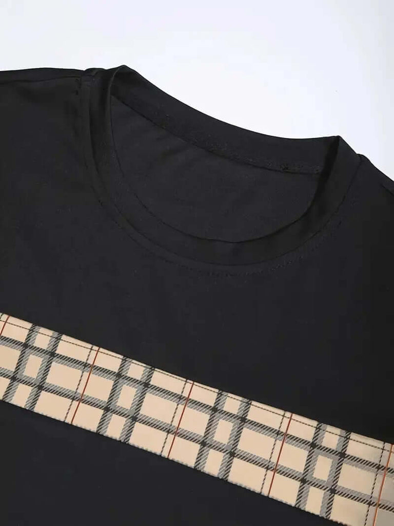 Matthew men's checked outfit set for summer vacation-DESTINY