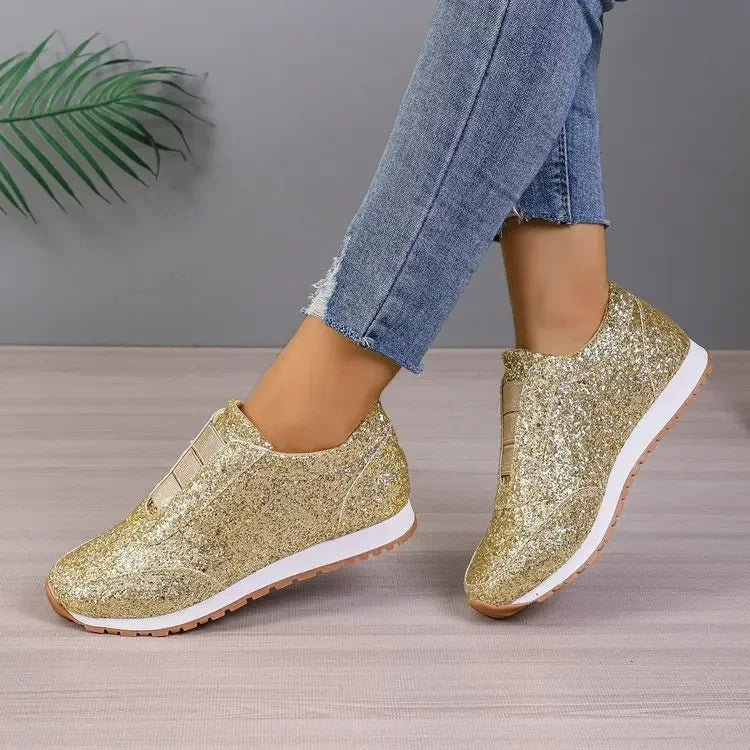 Zoe - Glitter slip-on sneaker with contrasting sole-DESTINY