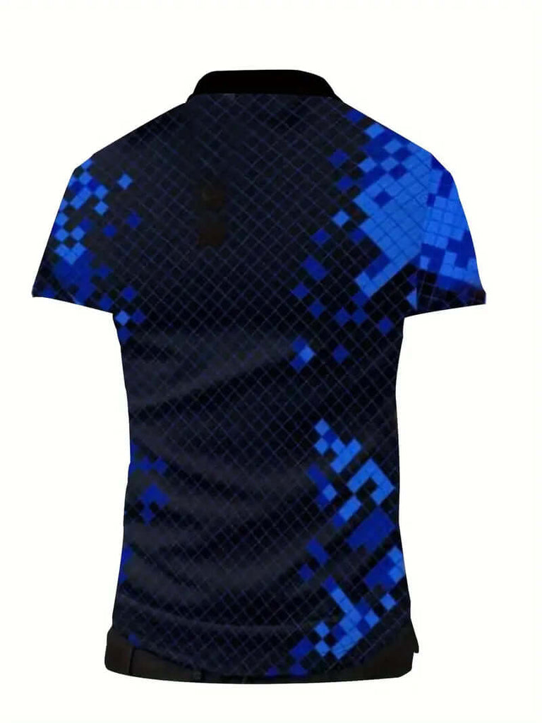 Michael - casual color block quarter button short sleeve shirt-DESTINY