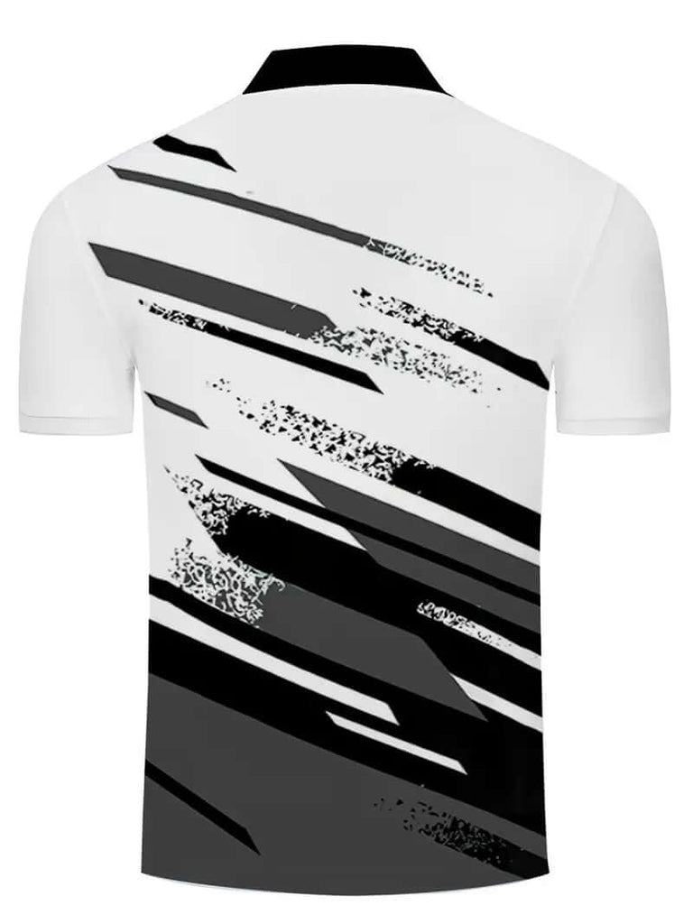 Calvin - casual stripe print short sleeve t shirt-DESTINY