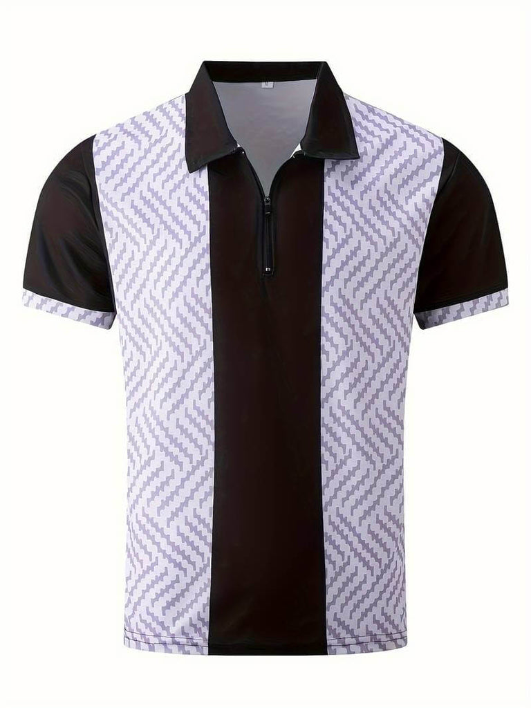 Liam quarter zip color blocked golf shirt-DESTINY