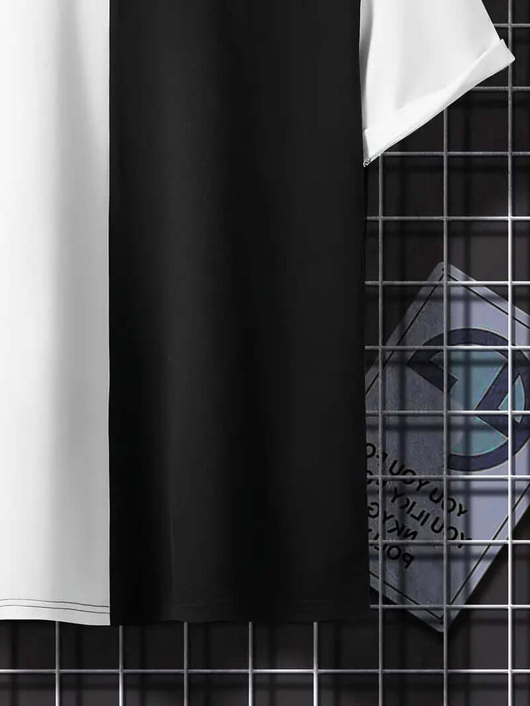 Robert – stylish color block t-shirt with short sleeves and a crew neck-DESTINY