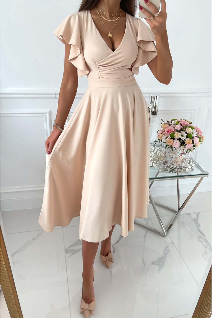 Jolene - Ladies casual dress Sexy V-neck loose dress-DESTINY