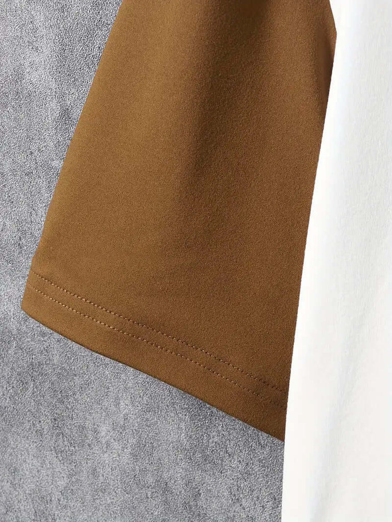 Robert – stylish color block t-shirt with short sleeves and a crew neck-DESTINY