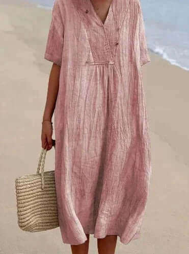 Zanda's - summer dress made of cotton and linen-DESTINY