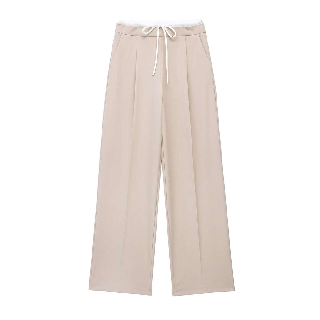 Trousers with high waist and wide leg-DESTINY