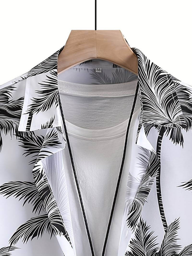 Ethan - coconut tree print hawaiian shirt-DESTINY