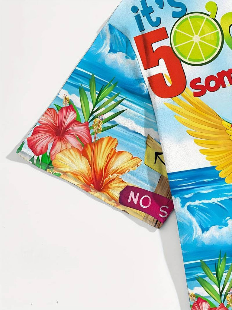 Liam - plus size parrot graphic print hawaiian shirt-DESTINY