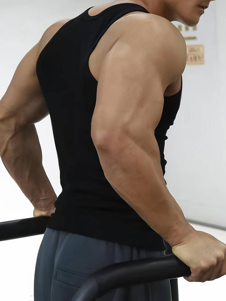 Charles – solid tank top with a crew neck-DESTINY