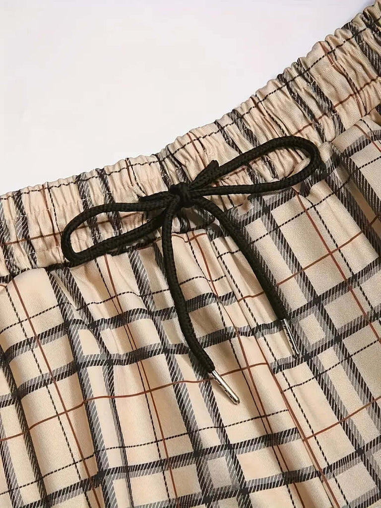 Matthew men's checked outfit set for summer vacation-DESTINY