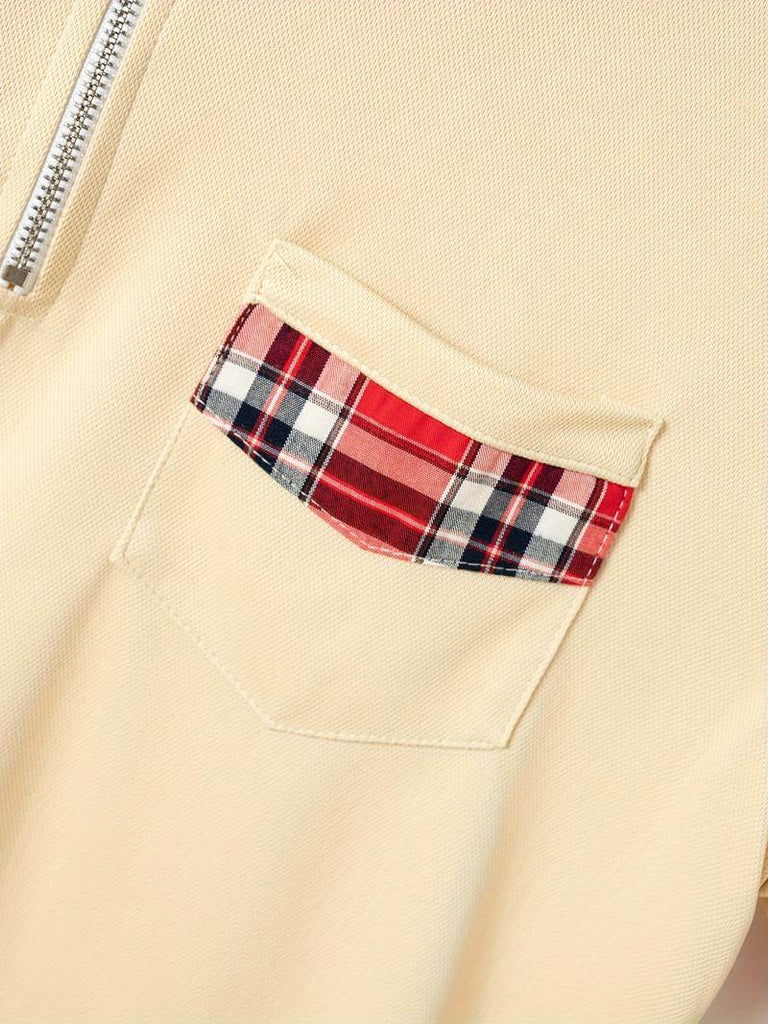 Elijah check shirt with zip and lapels-DESTINY