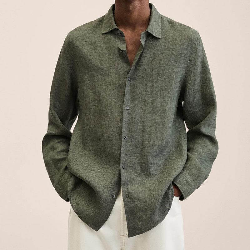 Finnian - Long-sleeved linen-like shirts for men-DESTINY
