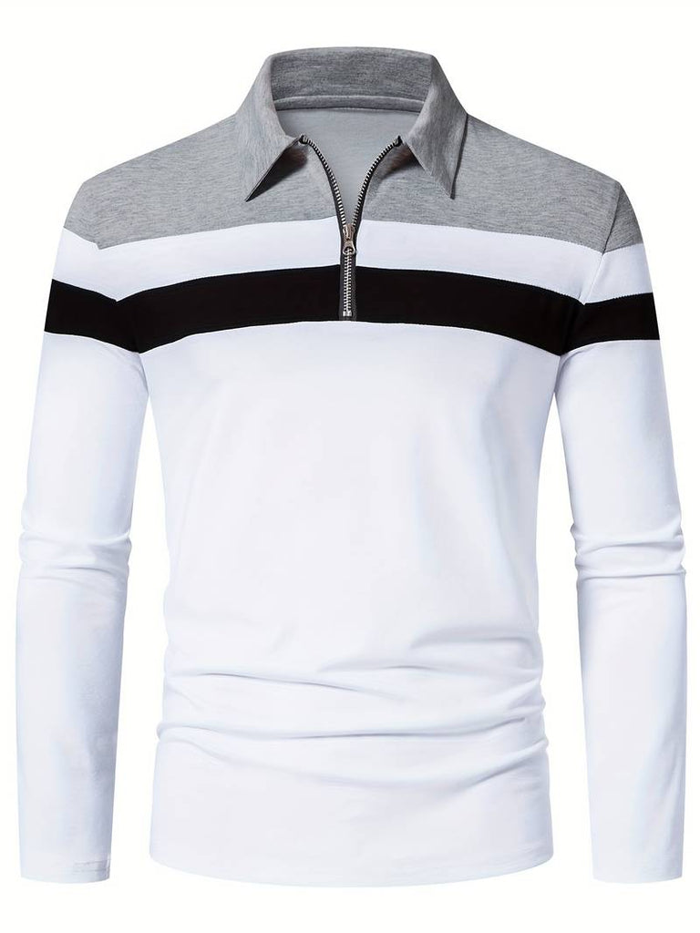 Ethan long sleeve zip polo shirt-DESTINY
