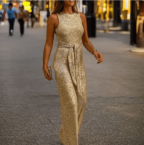 Henrietta - Jumpsuit with one shoulder and adjustable waist-DESTINY