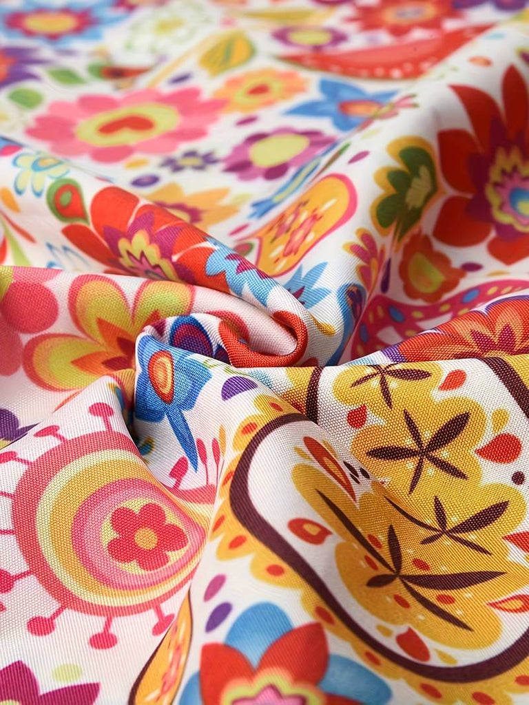 Gaila - Floral dress with V-neckline-DESTINY