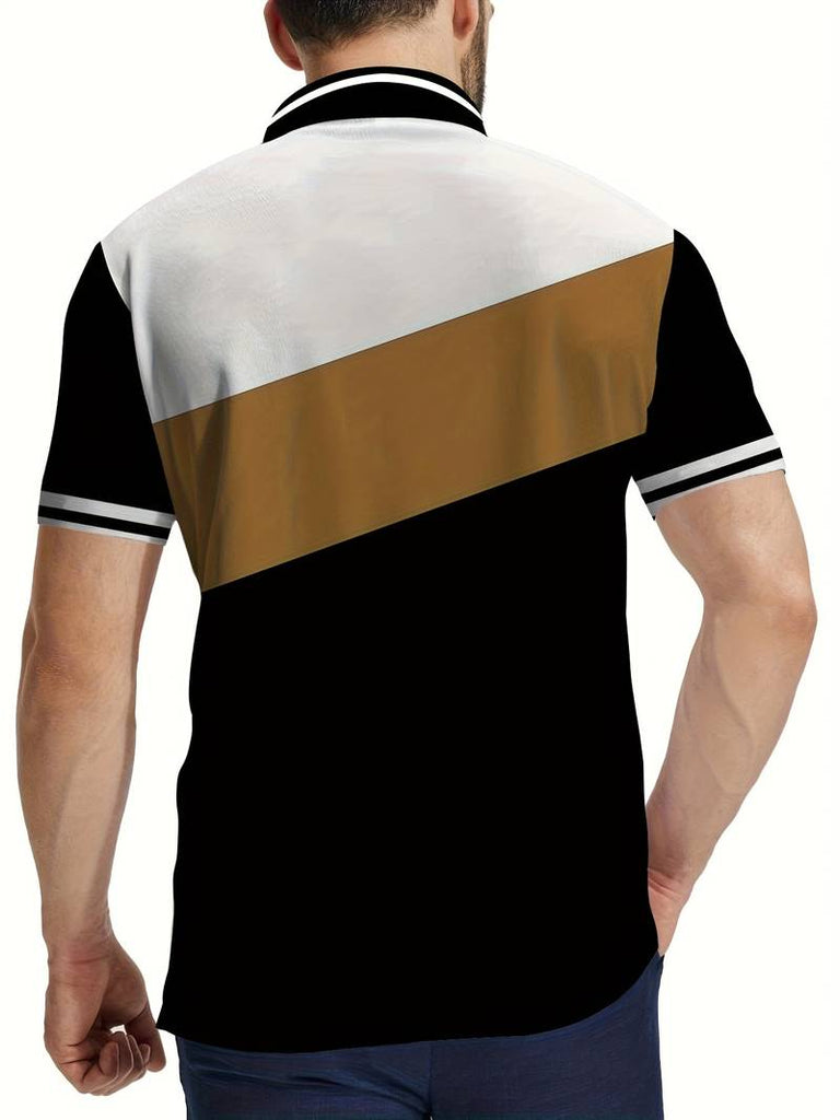 Liam – golf shirt with contrast color print-DESTINY