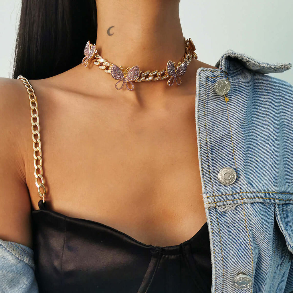 Fashion Butterfly Color Necklace-DESTINY