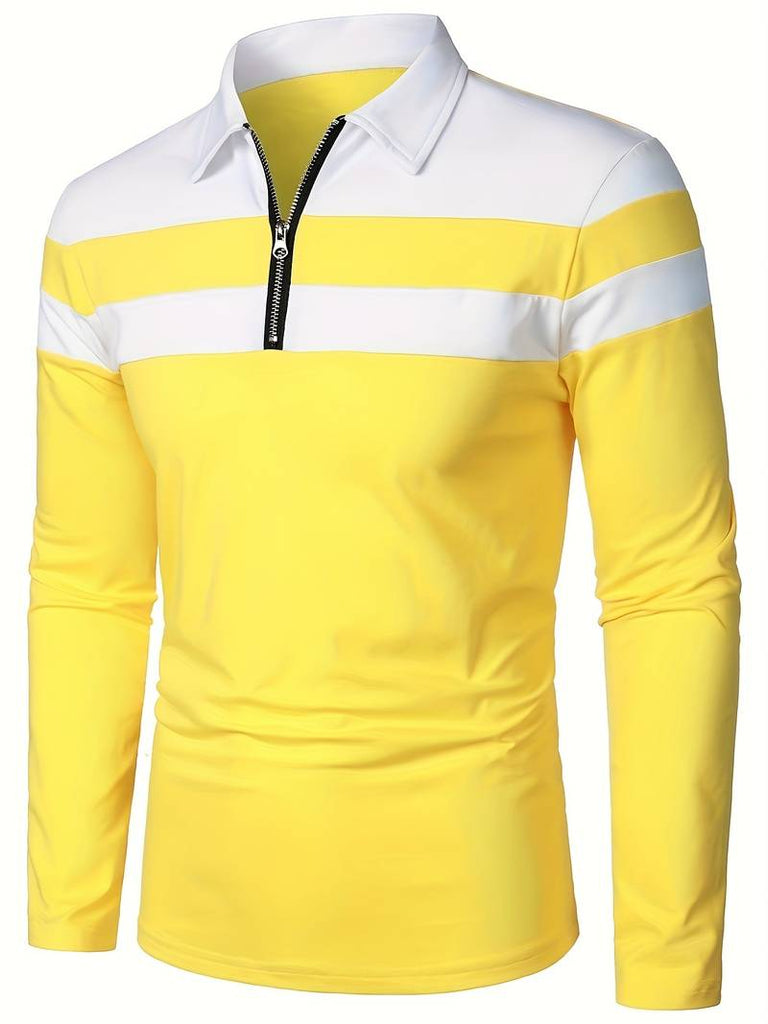 Ethan long sleeve zip polo shirt-DESTINY