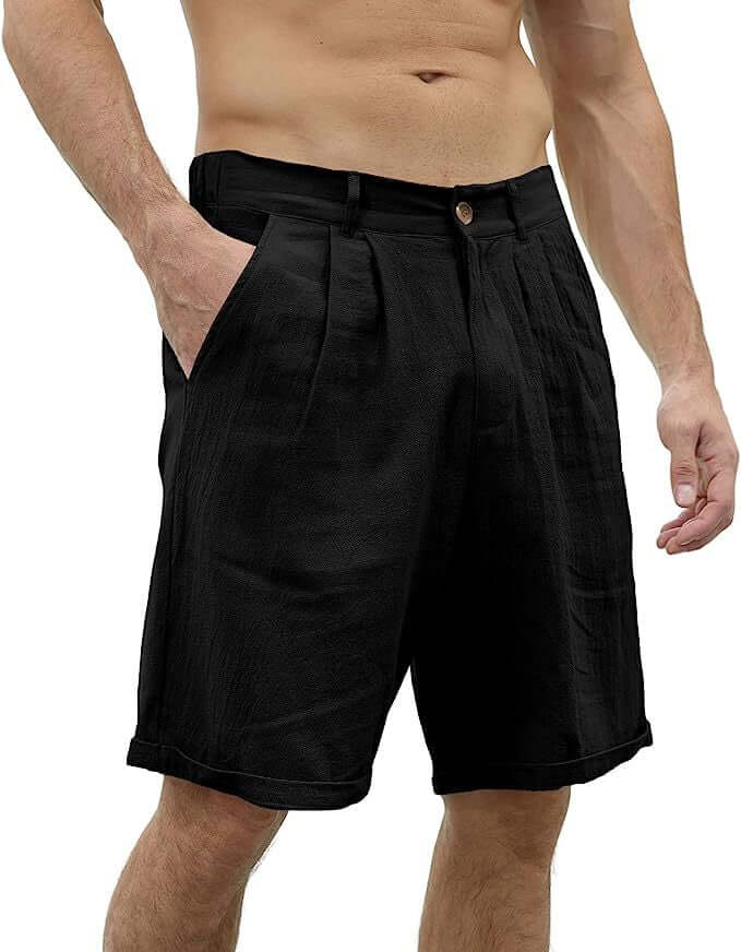 Dimitri - Linen summer shorts for men-DESTINY