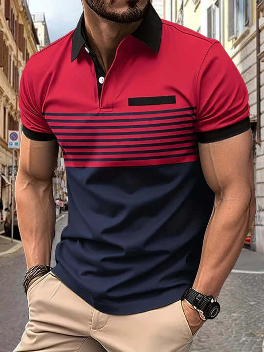 Louis｜stripe summer polo for men-DESTINY