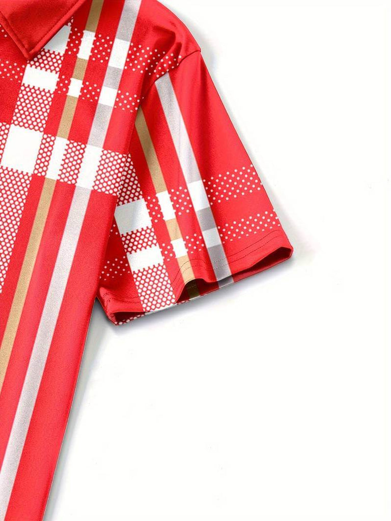 Henry – fashionable red golf shirt in street style-DESTINY