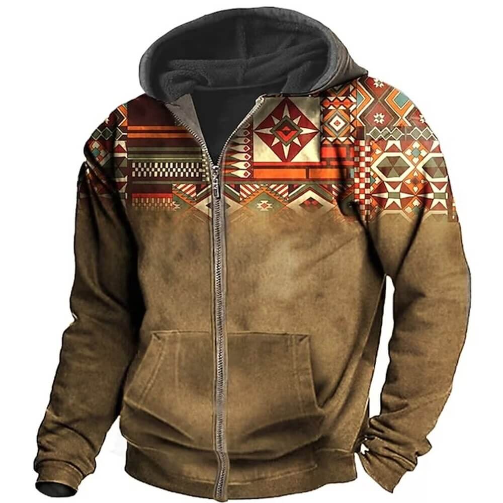 Retro Outdoor Jacket Vintage Men's Hoodie-DESTINY