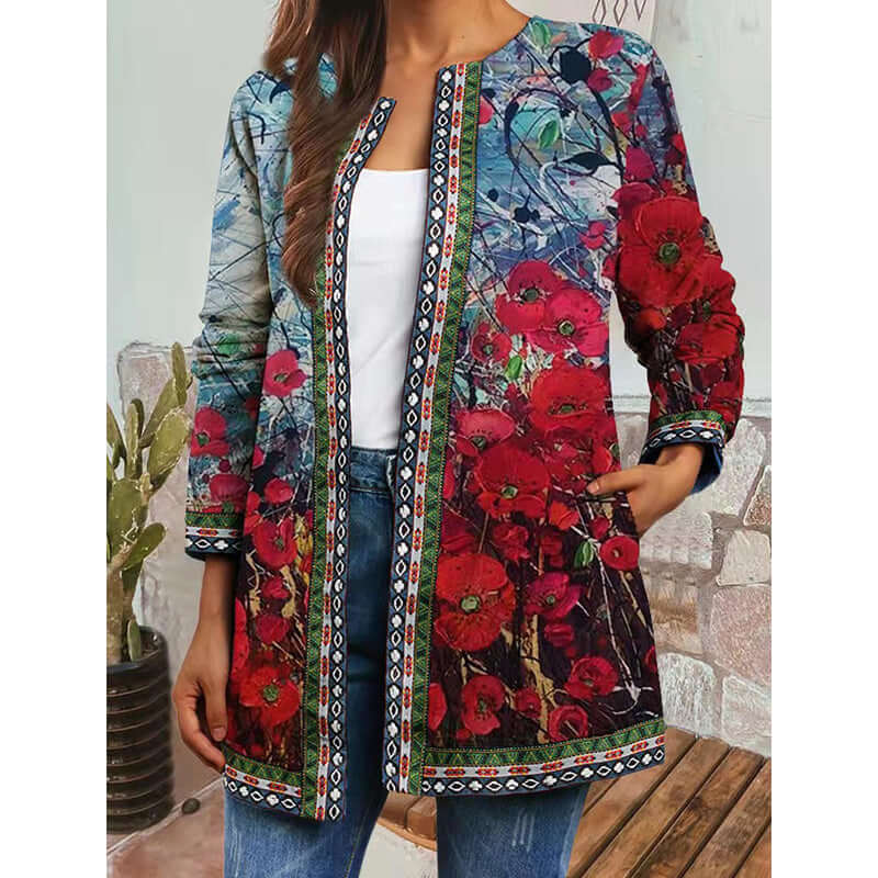 Jacket with floral pattern-DESTINY