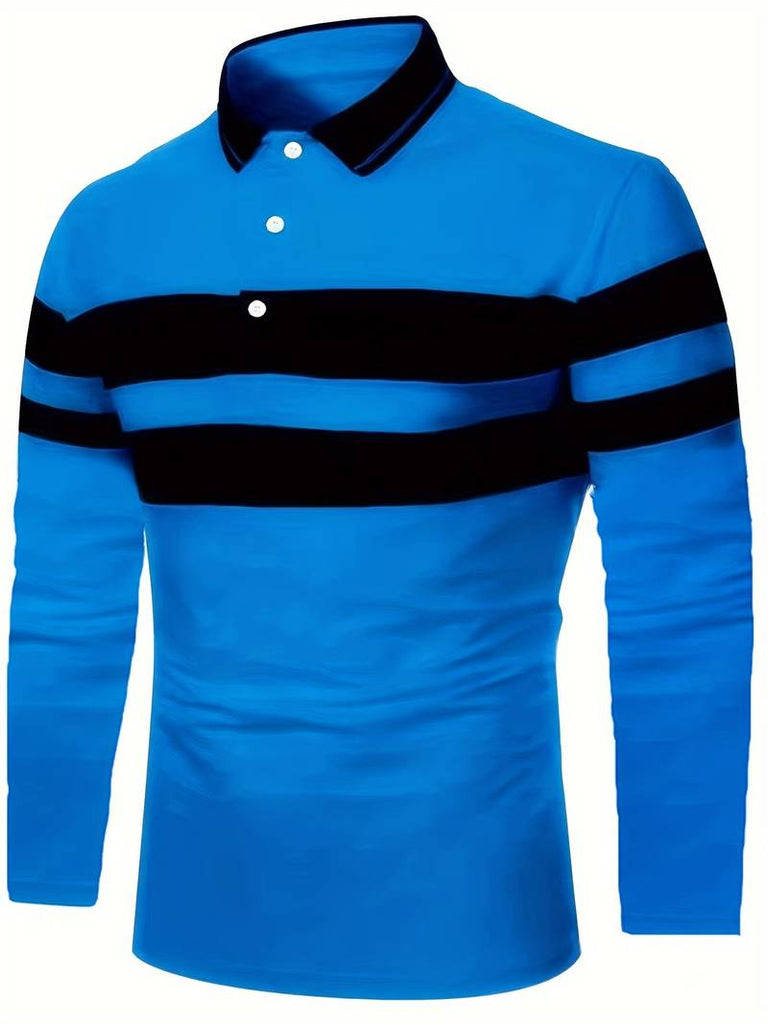 Christopher – casual color block long sleeve shirt-DESTINY