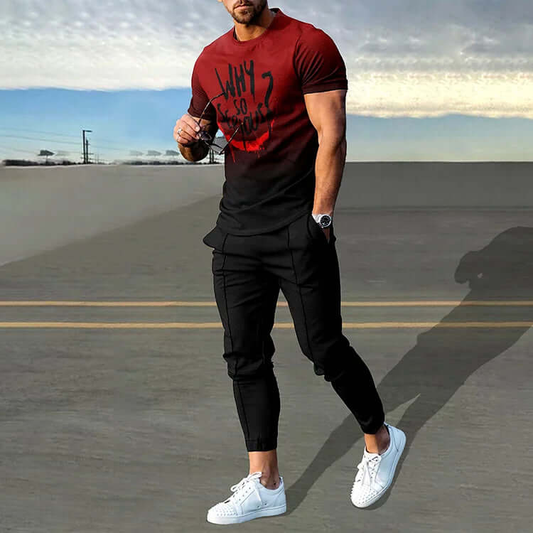 Why So Serious Smiley Printed T-Shirt And Pants Co-Ord-DESTINY