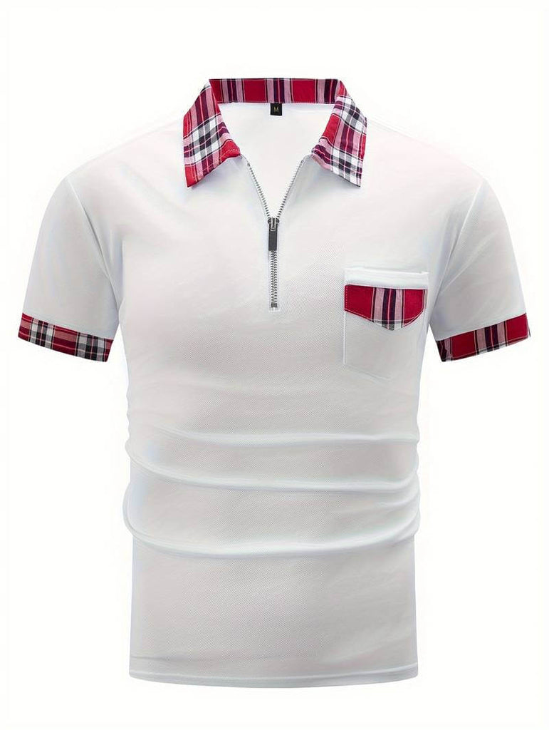 Elijah check shirt with zip and lapels-DESTINY