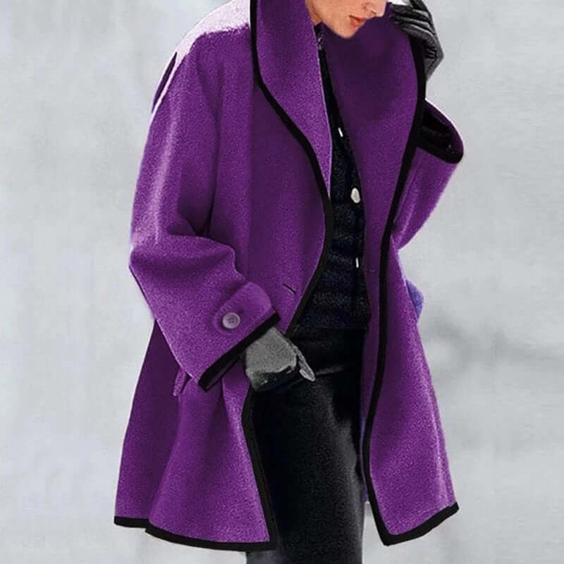 Colour block wool coat-DESTINY