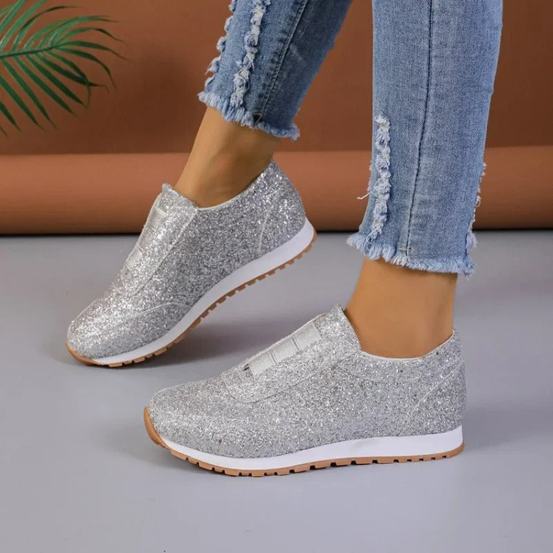 Zoe - Glitter slip-on sneaker with contrasting sole-DESTINY