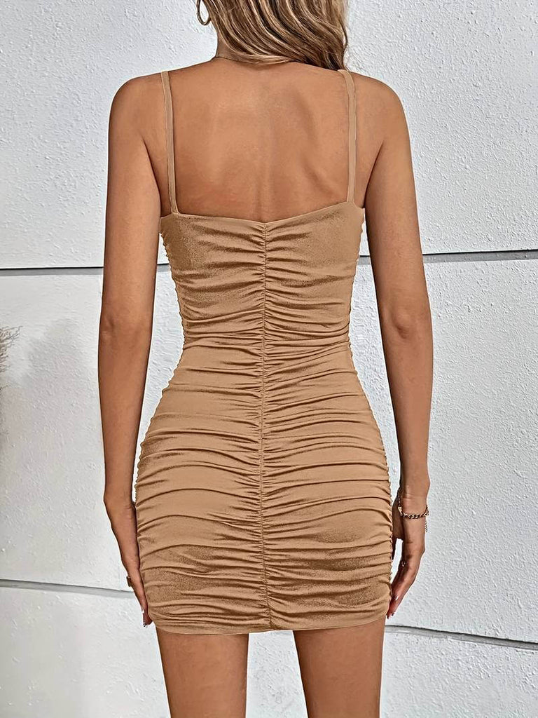 Amy - v-neck sleeveless nightclub dress-DESTINY