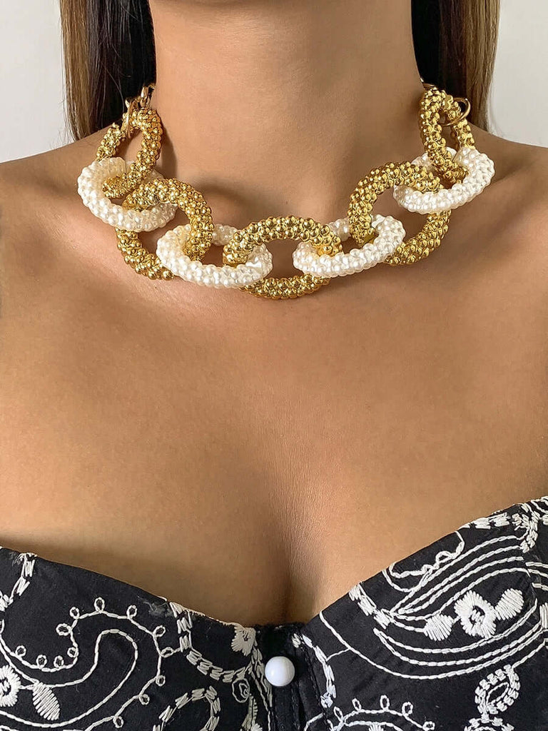 Vintage Metal Thick Chain Necklace-DESTINY