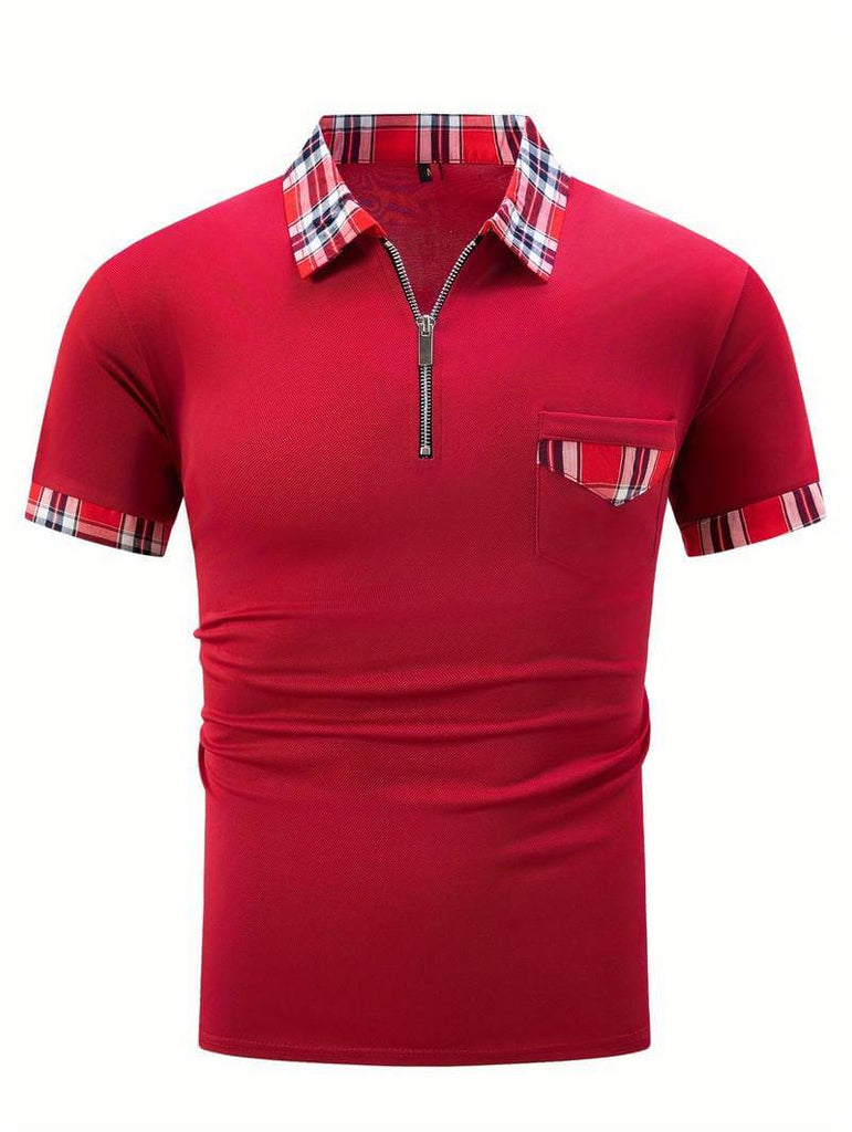 Elijah check shirt with zip and lapels-DESTINY